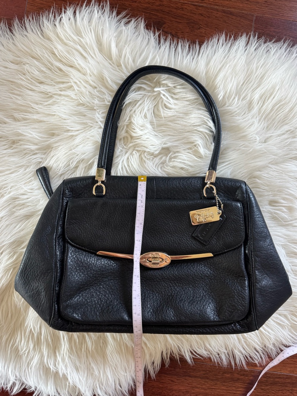 COACH East West Madison Madeline black leather satchel purse style no. 25166 - Picture 11 of 15